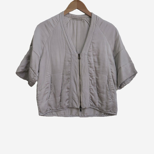 SILK/LEATHER TRIM JACKET