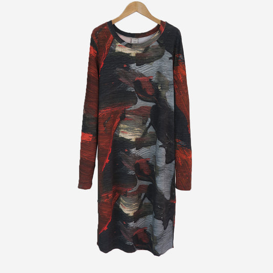 RED BRUSHSTOKE DRESS