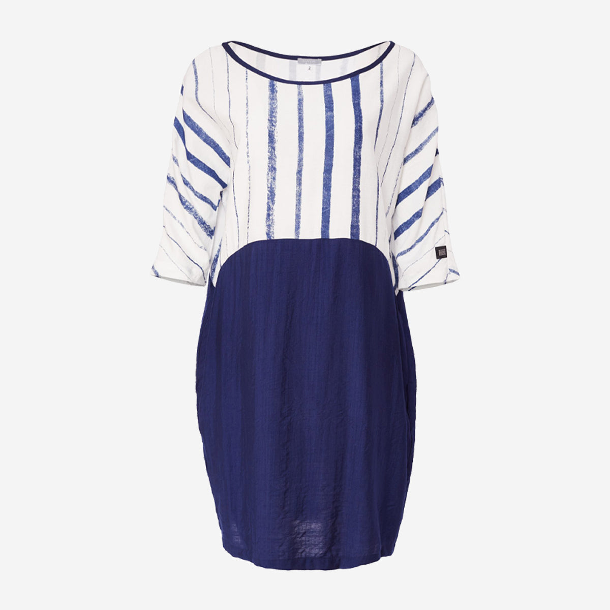 STRIPE TUNIC WITH CONTRAST HEMPANEL