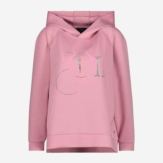 CASUAL HOODIE WITH PRINT AND RIVETS