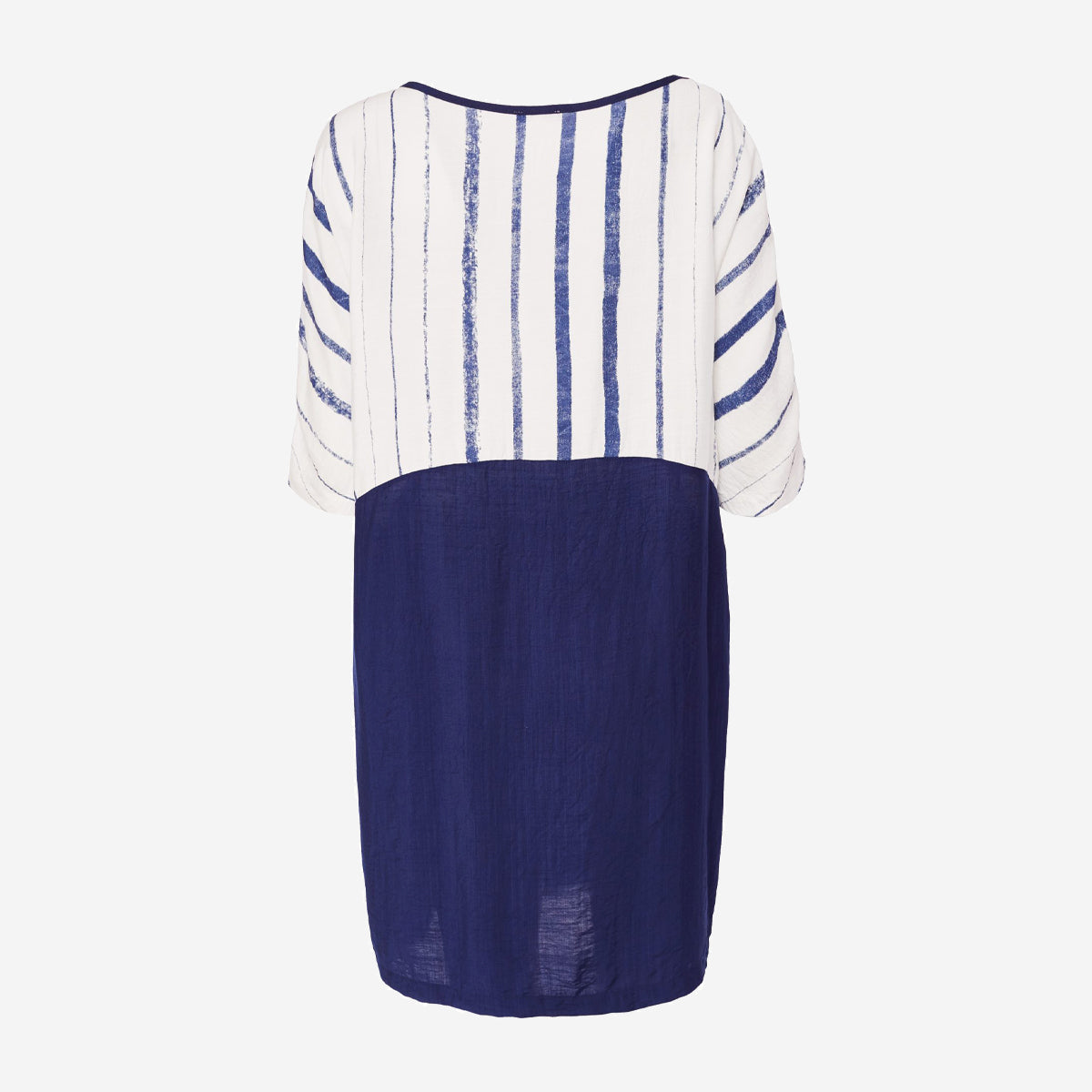 STRIPE TUNIC WITH CONTRAST HEMPANEL